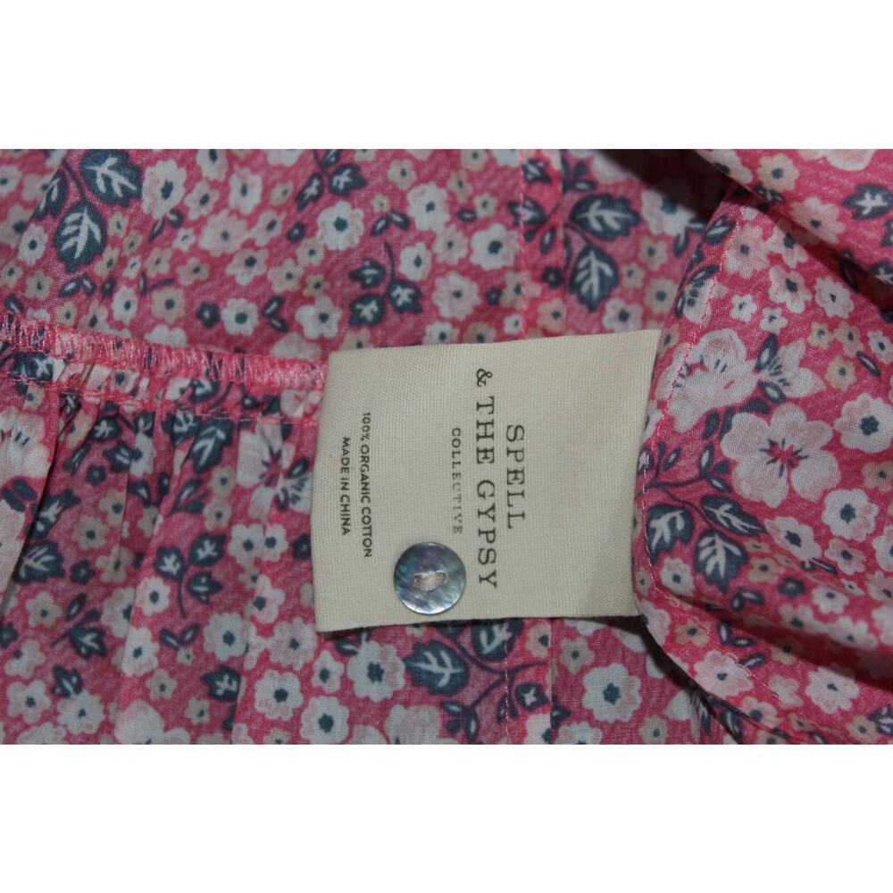 Spell and the Gypsy Poppy Smock floral all over print mini dress M puff sleeve - Picture 7 of 7